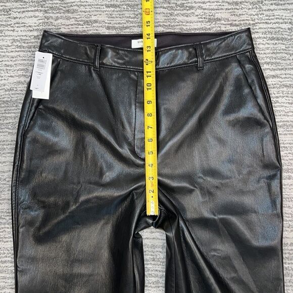 NWT Babaton Vegan Leather Black Straight Pants Size 14 - Picture 9 of 14